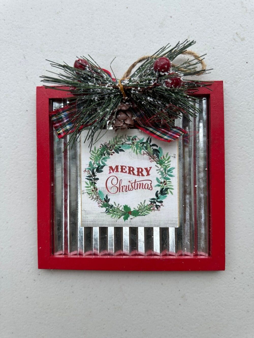 Handmade Handcrafted Merry Christmas Holiday Christmas Embellished Ornament
